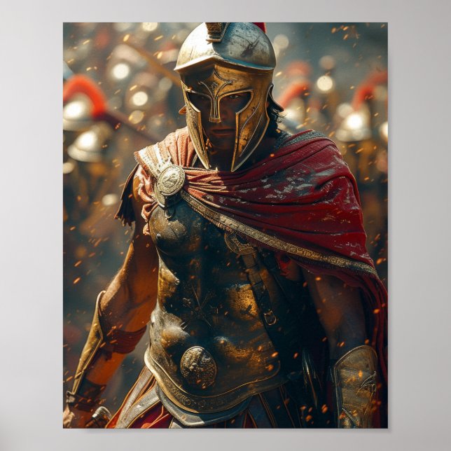 Spartan Warriors vs Persian Army Poster (Front)
