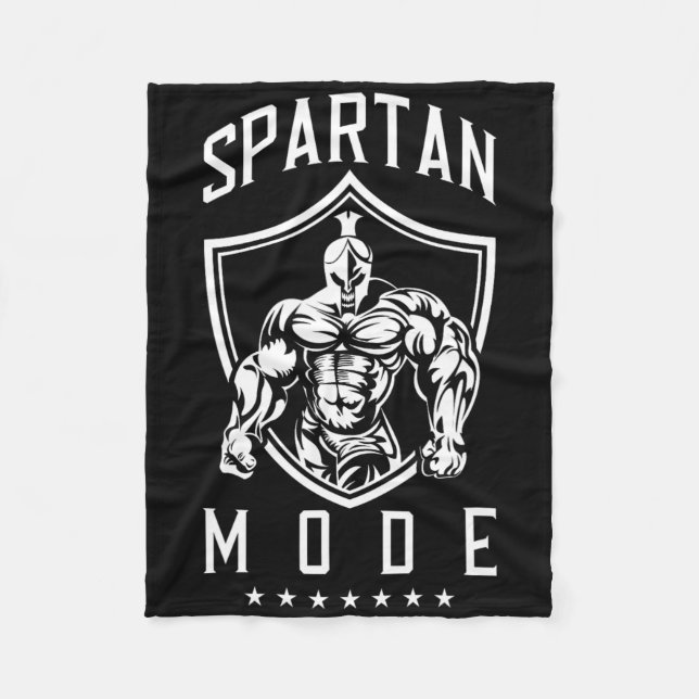 Spartan Workout Mode Fitness Gym Sparta Bodybuildi Fleece Blanket (Front)