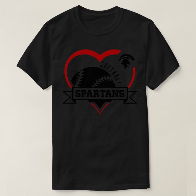Spartans Softball Heart Sport T-Shirt (Design Front)