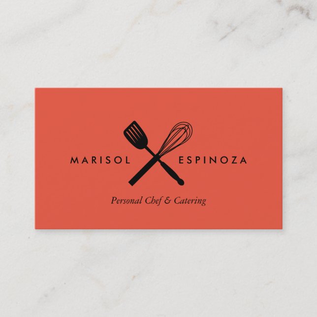 Spatula Whisk Chef Caterer Kitchen Business Card (Front)