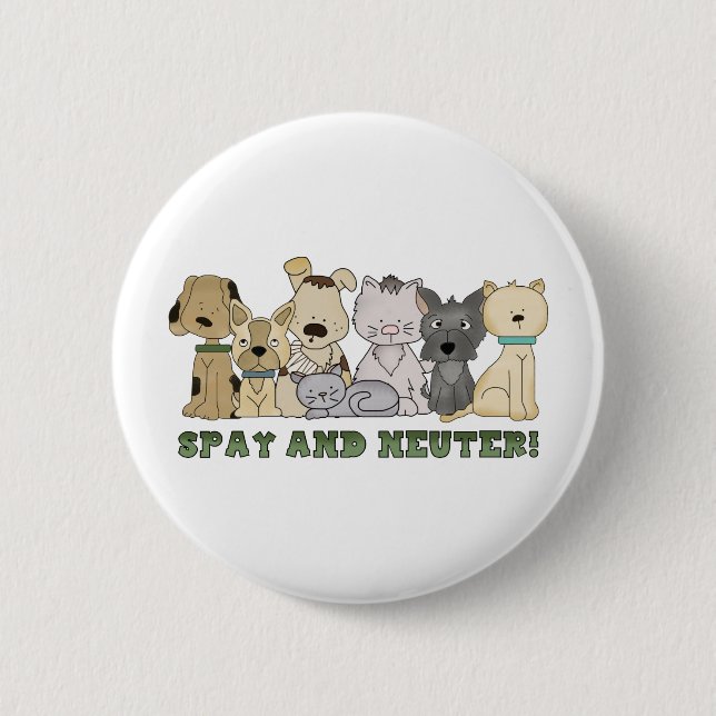 Spay and Neuter 6 Cm Round Badge (Front)