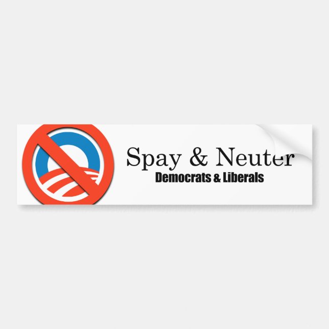 Spay and Neuter Liberals Bumper Sticker (Front)