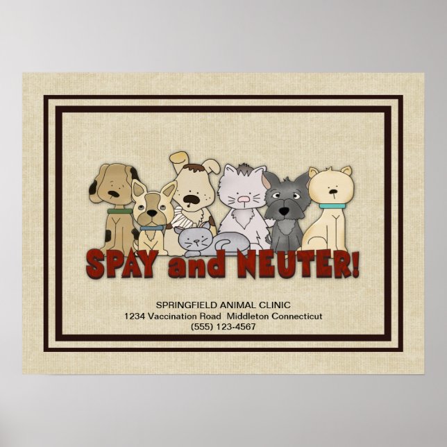 Spay and Neuter Your Pets Advertising Custom Poster (Front)