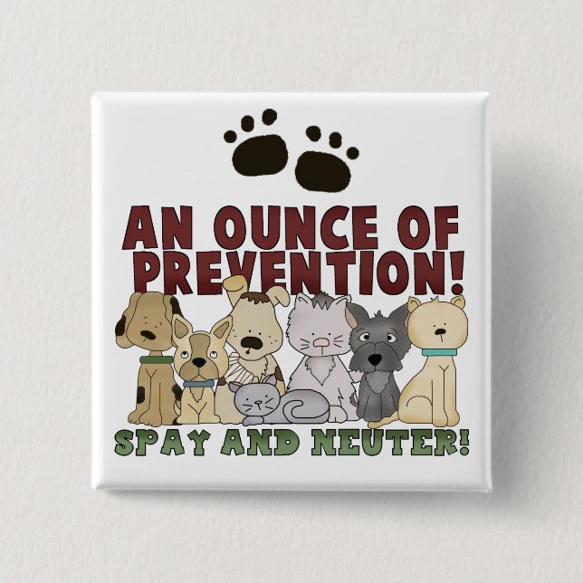 Spay and Neuter Your Pets Button (Front)