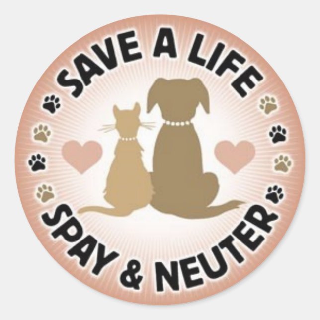 spay and neuter your pets classic round sticker (Front)