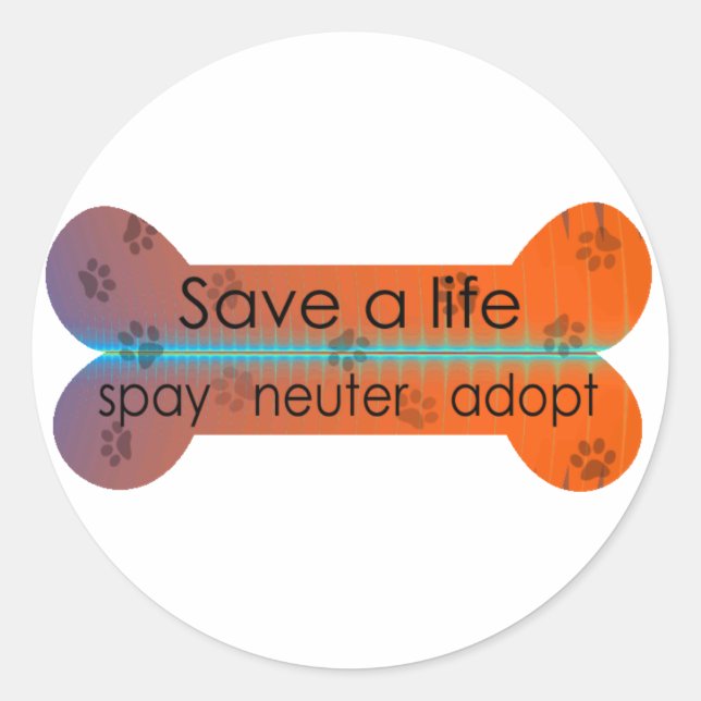 spay neauter adopt classic round sticker (Front)