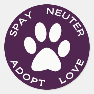 Spay Neuter Adopt Love Classic Round Sticker