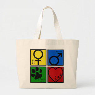 Spay-Neuter-Adopt-Love Large Tote Bag