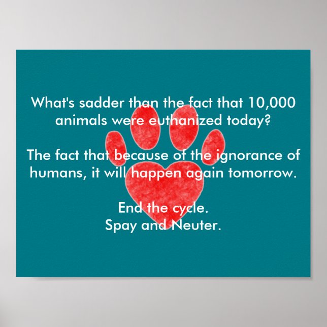 Spay & Neuter Pawprint Poster (Front)