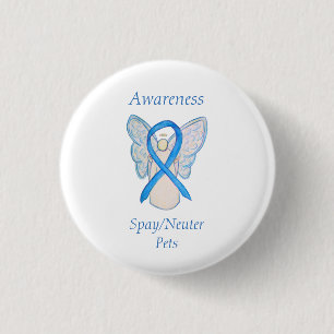 Spay/Neuter Pets Awareness Angel Ribbon Art Pin