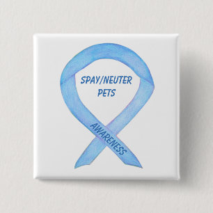 Spay/Neuter Pets Awareness Custom Ribbon Art Pin