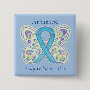 Spay/Neuter Pets Awareness Ribbon Butterfly Pin
