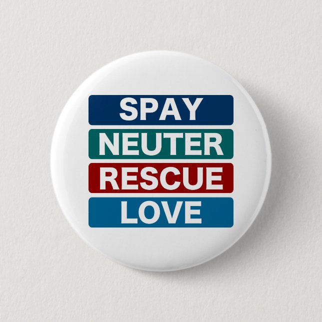 Spay Neuter Rescue Love (2) 6 Cm Round Badge (Front)