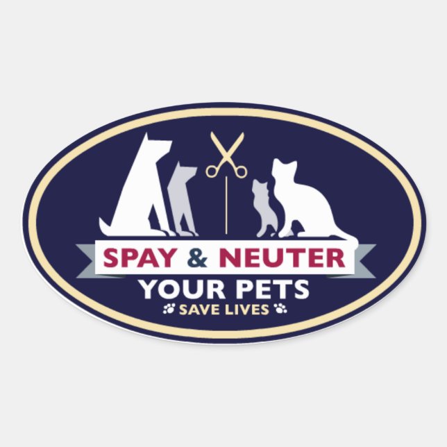 Spay & Neuter your Pets Oval Sticker (Front)