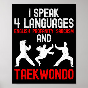 Speak 4 Languages and Taekwondo - Martial Arts Poster