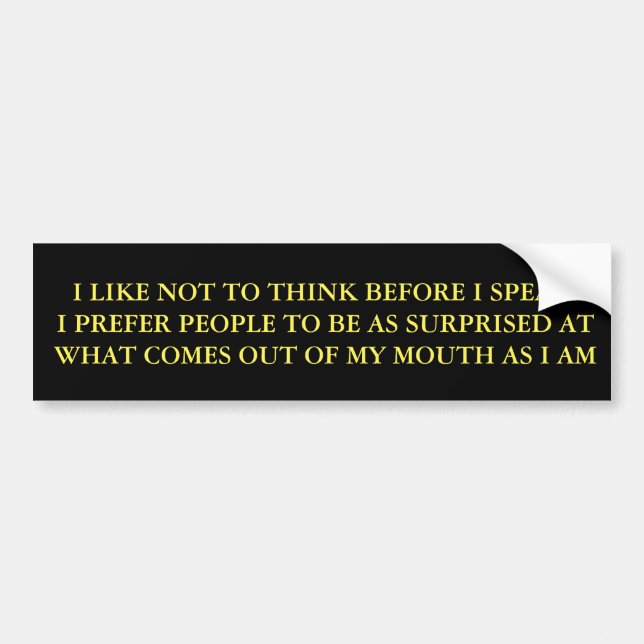 SPEAK BUMPER STICKER (Front)