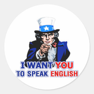 Speak English Classic Round Sticker