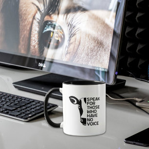 Speak for Those Who Have No Voice, Black Cow Mug