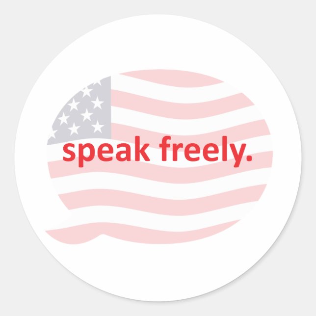 speak freely classic round sticker (Front)