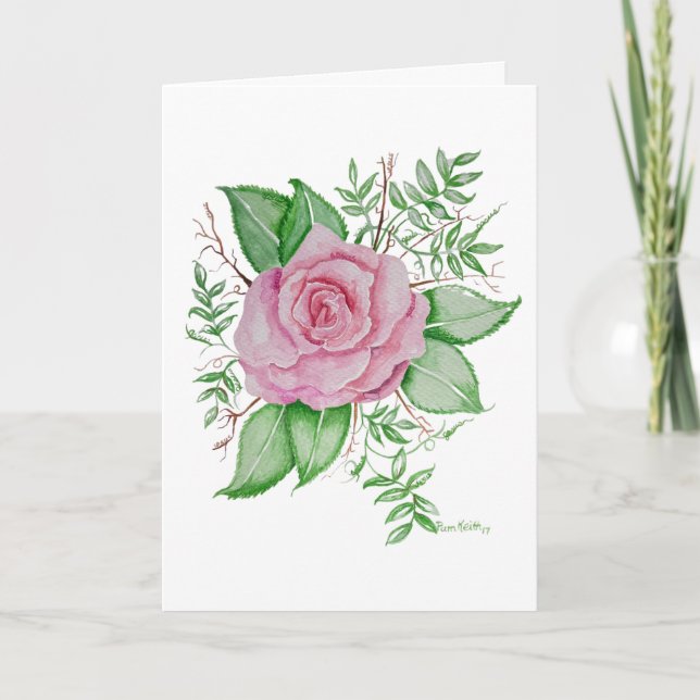 Speak Jesus Pink Rose Greeting Card (Front)