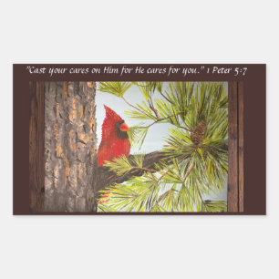 Speak Jesus Red Bird Rectangular Sticker
