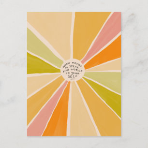 Speak Kind Words - Inspirational Positive Colourfu Postcard