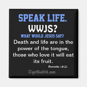 Speak Life. gotGod316.com Scripture Magnet