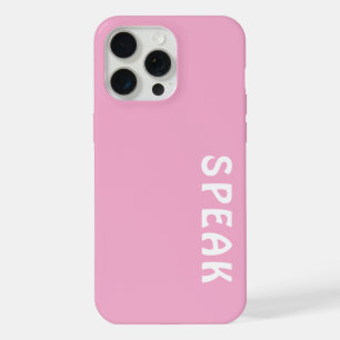 SPEAK Logo Soft Pink iPhone 15 Pro Max Case