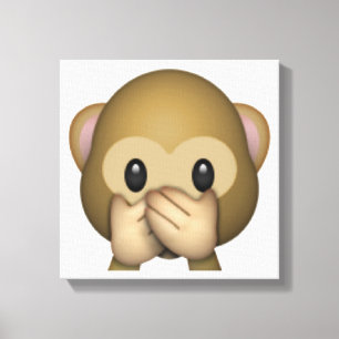 Speak No Evil Monkey - Emoji Canvas Print