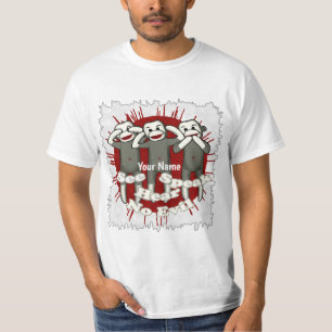 Speak No Evil Sock Monkeys t-shirt