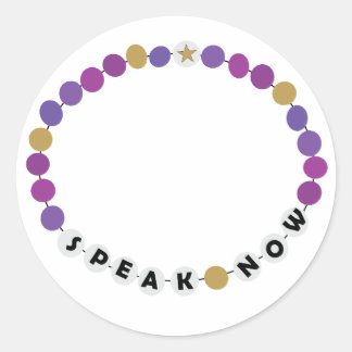 Speak Now Friendship Bracelet Classic Round Sticker