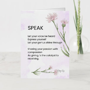 Speak - Self Love Empowerment Poem Foil Greeting Card