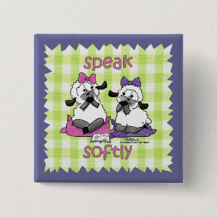 Speak Softly Lambs 15 Cm Square Badge