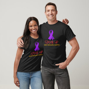 Speak Up About Domestic Violence. Purple Ribbon T-Shirt