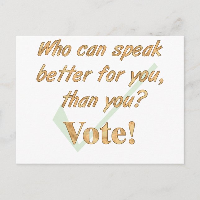 Speak Up and Vote Postcard (Front)