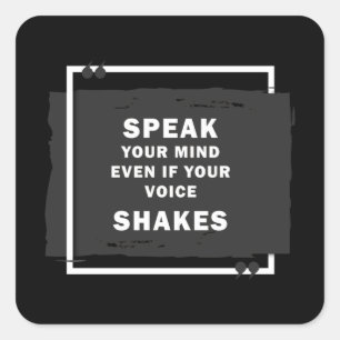 Speak Your Mind Even If Voice Shakes RBG Square Sticker