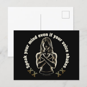 Speak your mind even if your voice shakes! postcard