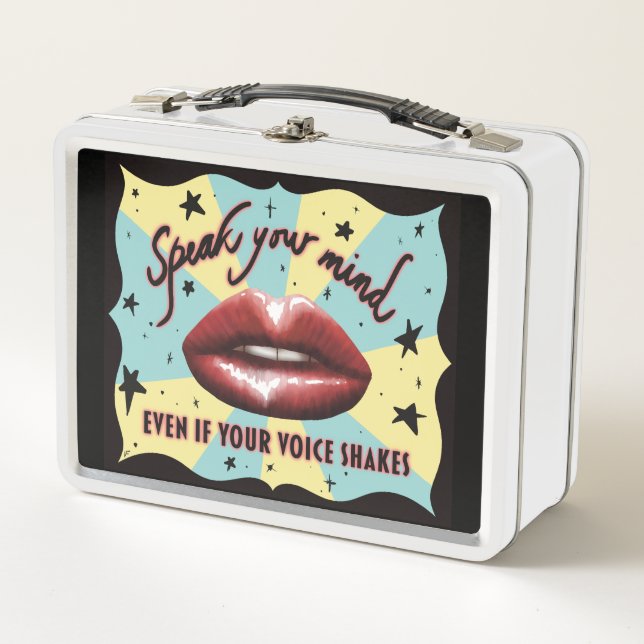 Speak Your Mind, Voting Activist Metal Lunch Box (Front)
