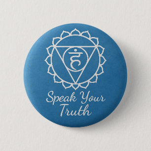 Speak Your Truth Throat Chakra Communication 6 Cm Round Badge