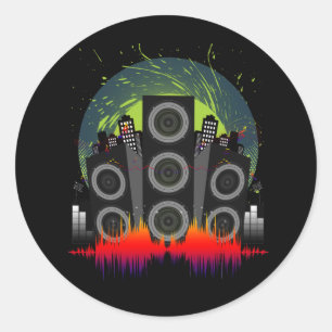 Speaker Blast  Classic Round Sticker