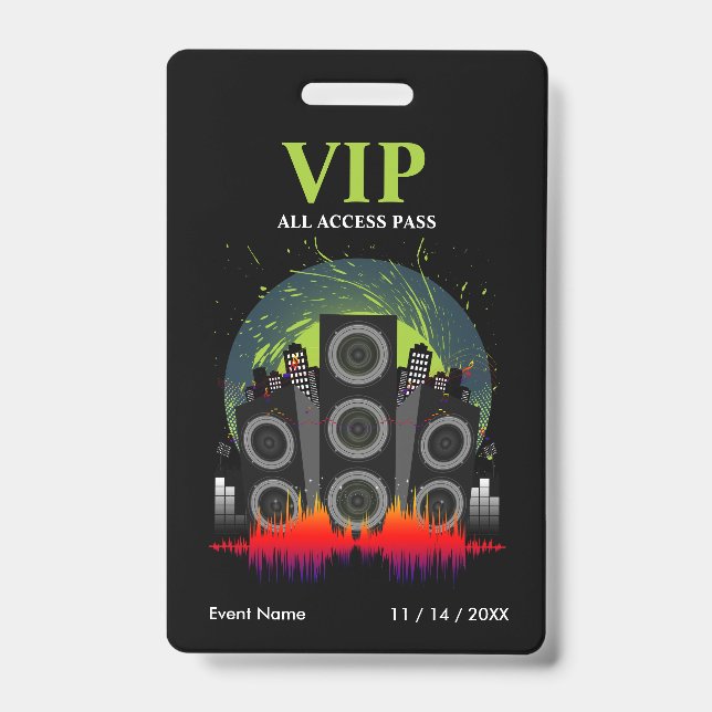 Speaker Blast VIP All Access Pass ID Badge (Front)