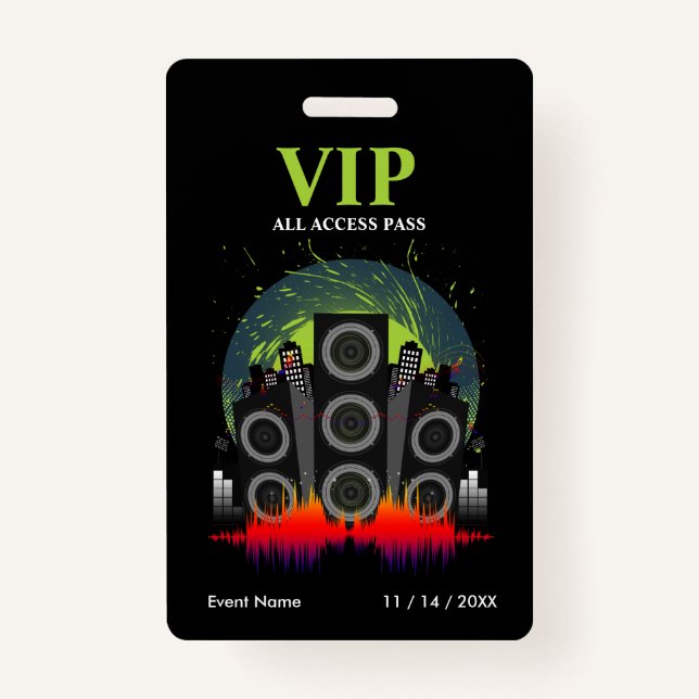 Speaker Blast VIP All Access Pass ID Badge (Front)