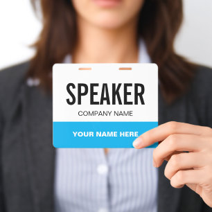 Speaker name badge for events and exhibitions ID badge