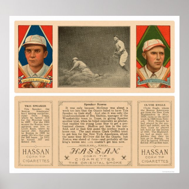 Speaker Scores Red Sox Baseball 1912 Poster (Front)