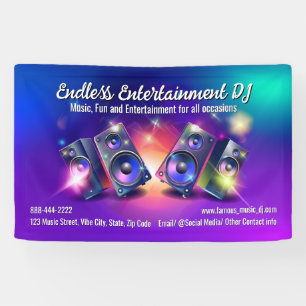 Speakers Dj Party Music Deejay DJs Disc Jockey Banner