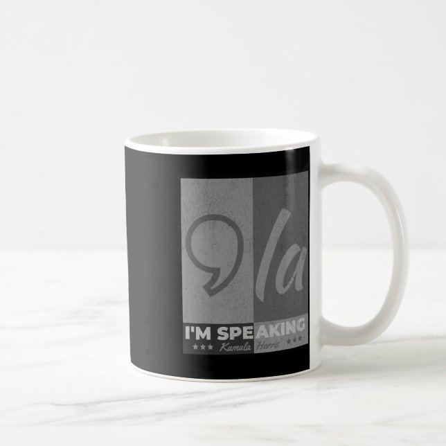 Speaking Comma La Funny Quote Kamala Harris 2024  Coffee Mug (Right)