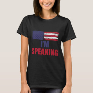 Speaking Half American Flag Kamala Harris Debate Q T-Shirt