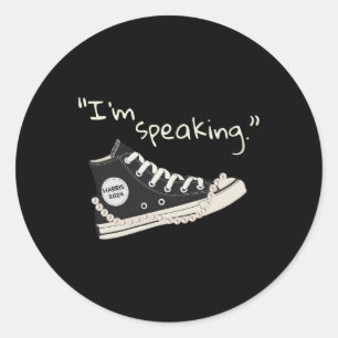 Speaking Harris 2024 Madam Vice President Feminist Classic Round Sticker
