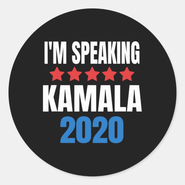 Speaking Kamala Harris 2020 1  Classic Round Sticker (Front)