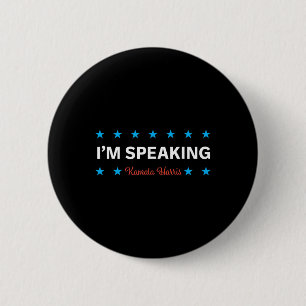 Speaking Kamala Harris 6 Cm Round Badge